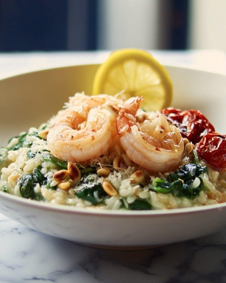 Pesto Risotto with Seared Shrimp Recipe