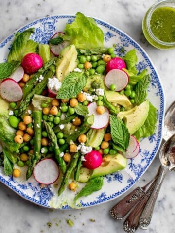 Bright Spring Asparagus Salad with Feta, Avocado, and Pistachios Recipe