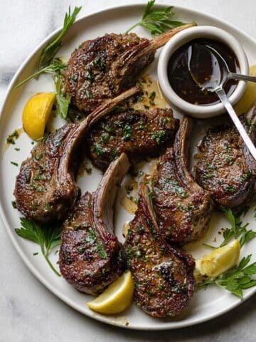 Greek Lamb Chops with Lemon Herb Sauce Recipe
