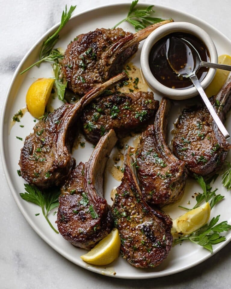 Greek Lamb Chops with Lemon Herb Sauce Recipe