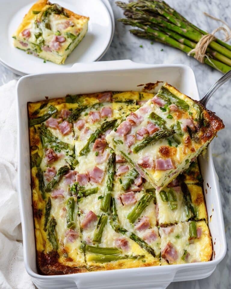 Brioche Breakfast Strata with Asparagus, Artichokes, and Ham Recipe