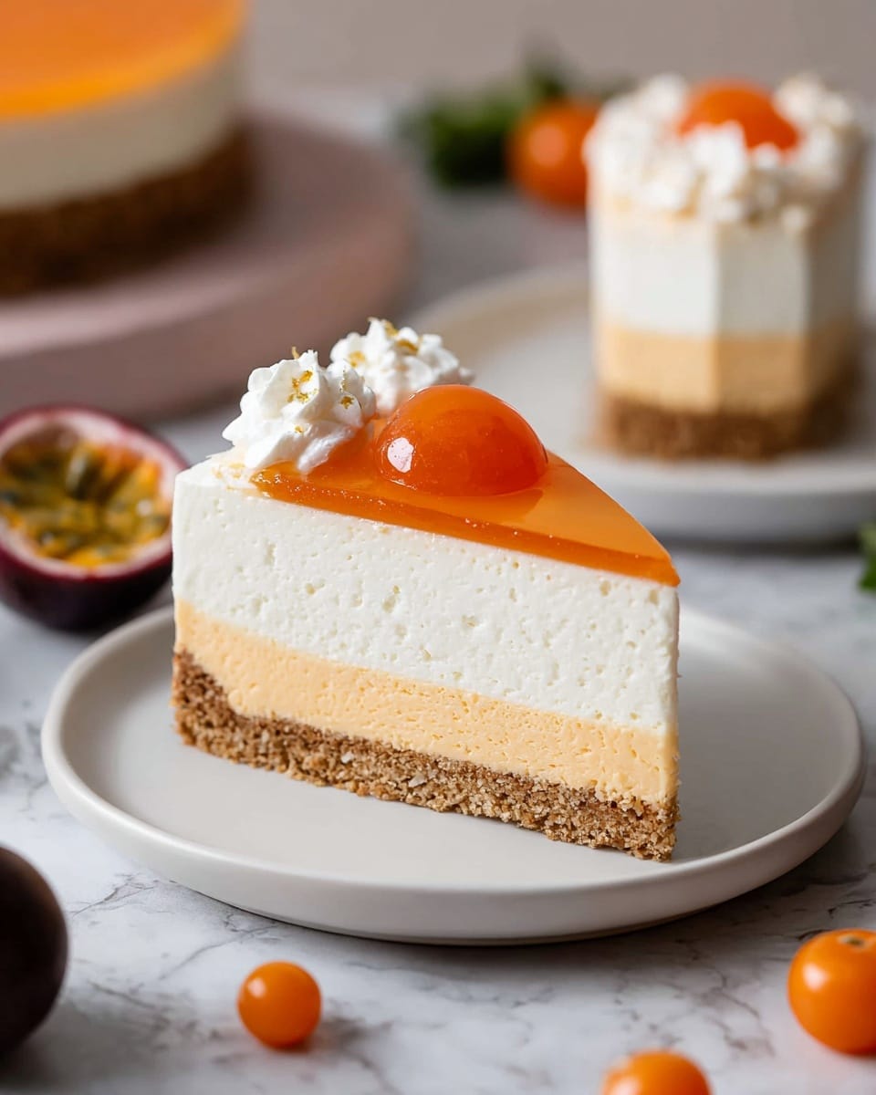 A close-up of a clear glass bowl filled with a thick, smooth, white cream base. On top of the cream, bright orange sauce is being poured in two separate spots, creating a splash pattern with uneven edges. The bowl is on a white marbled surface, and a silver mixer is partly visible on the right side, with a woman’s hand holding a small white cup pouring the orange sauce from the left bottom corner. The cream’s texture looks soft and whipped, while the orange sauce is more fluid and slightly textured. Photo taken with an iphone --ar 4:5 --v 7