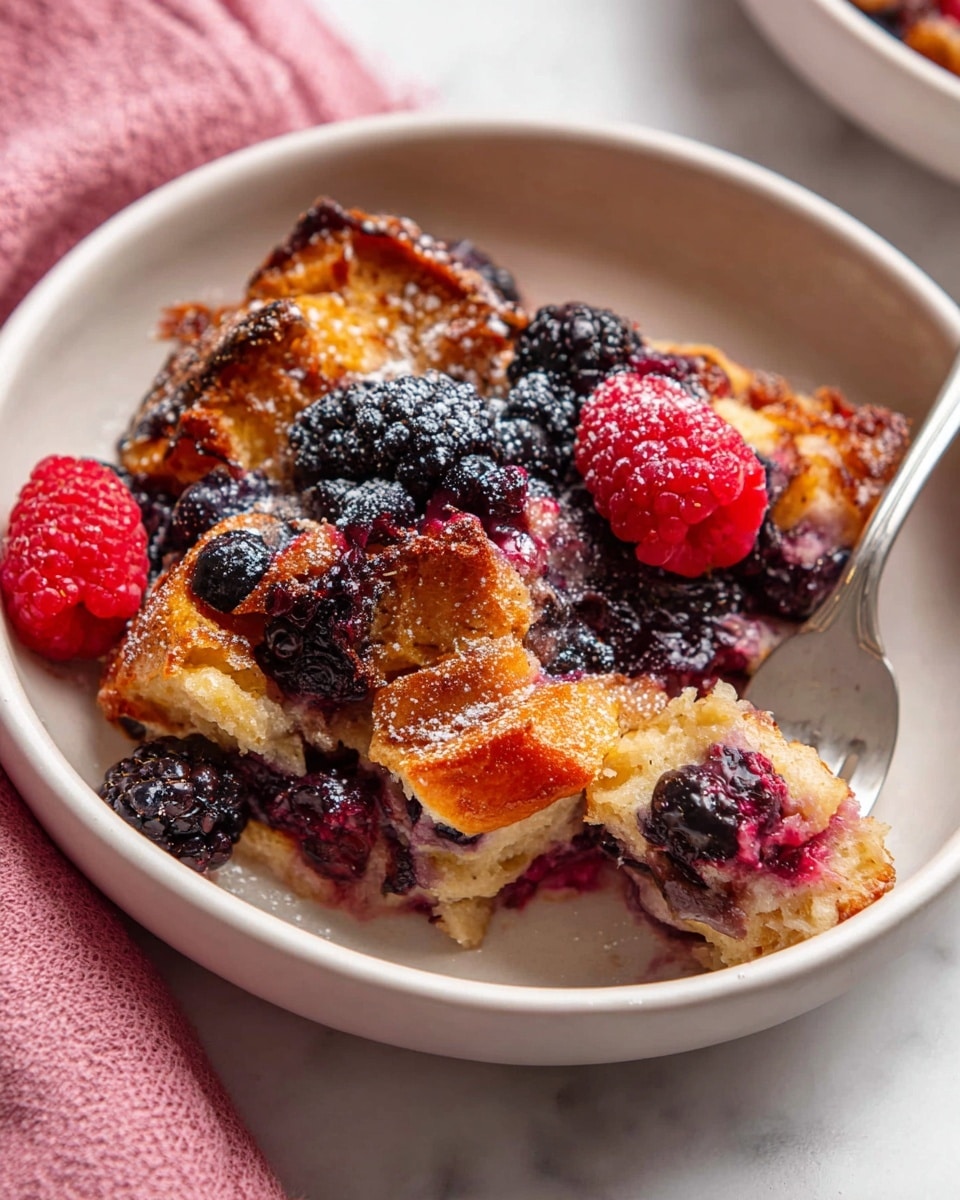 A top view of a white bowl filled with three layers of fresh berries: bright red raspberries on top, shiny black blackberries in the middle, and deep blue blueberries at the bottom. Surrounding the bowl are nine golden-brown croissants with a shiny crust on a white marbled surface. There are four brown eggs in a wooden tray, a small glass bottle with dark syrup, a white bowl of white sugar, a small white bowl of brown spice, another small white bowl with cinnamon, a white small plate with salt, a white cup of milk, and an opened silver wrap with a triangular piece of white cream cheese. photo taken with an iphone --ar 4:5 --v 7