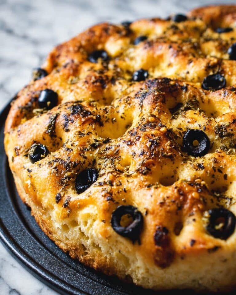 Overnight Sourdough Focaccia with Olives Recipe