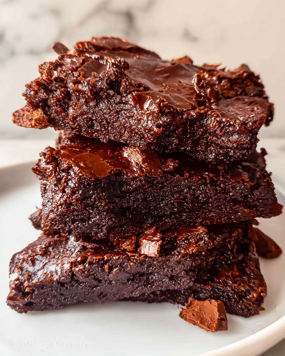 The image shows a batch of thick, square-cut chocolate brownies laid out on a white marbled surface. Each brownie has a cracked, glossy dark brown top sprinkled generously with small, smooth milk chocolate chips. The brownies have a rich, dense texture with some gooey chocolate visible along the edges, highlighting their moistness. The pieces vary slightly in size but are arranged close to each other, filling the frame with a warm, inviting look. photo taken with an iphone --ar 4:5 --v 7