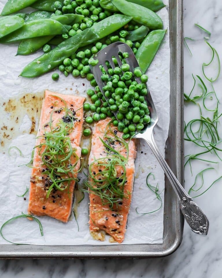 Miso Salmon with Spring and Snap Peas Recipe