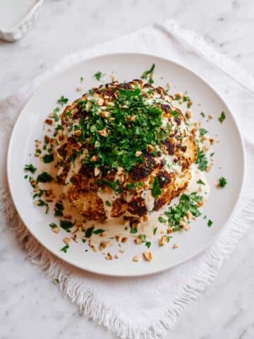 Ottolenghi-Inspired Whole Roasted Cauliflower with Tahini Sauce Recipe