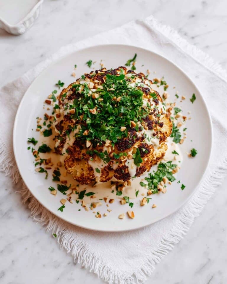 Ottolenghi-Inspired Whole Roasted Cauliflower with Tahini Sauce Recipe