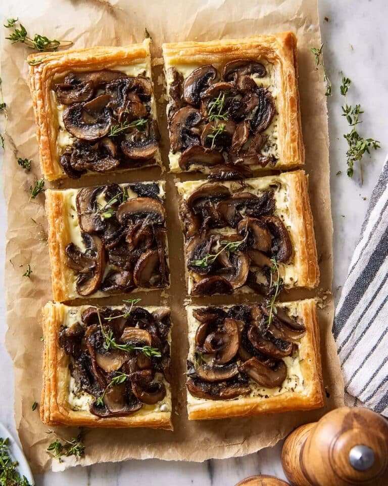 Mushroom and Goat Cheese Puff Pastry Tart Recipe