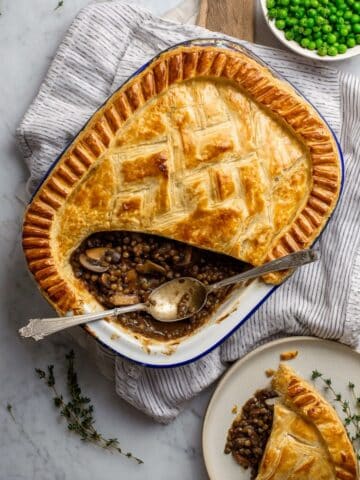 Vegan Mushroom Pie with Ale & Lentils Recipe