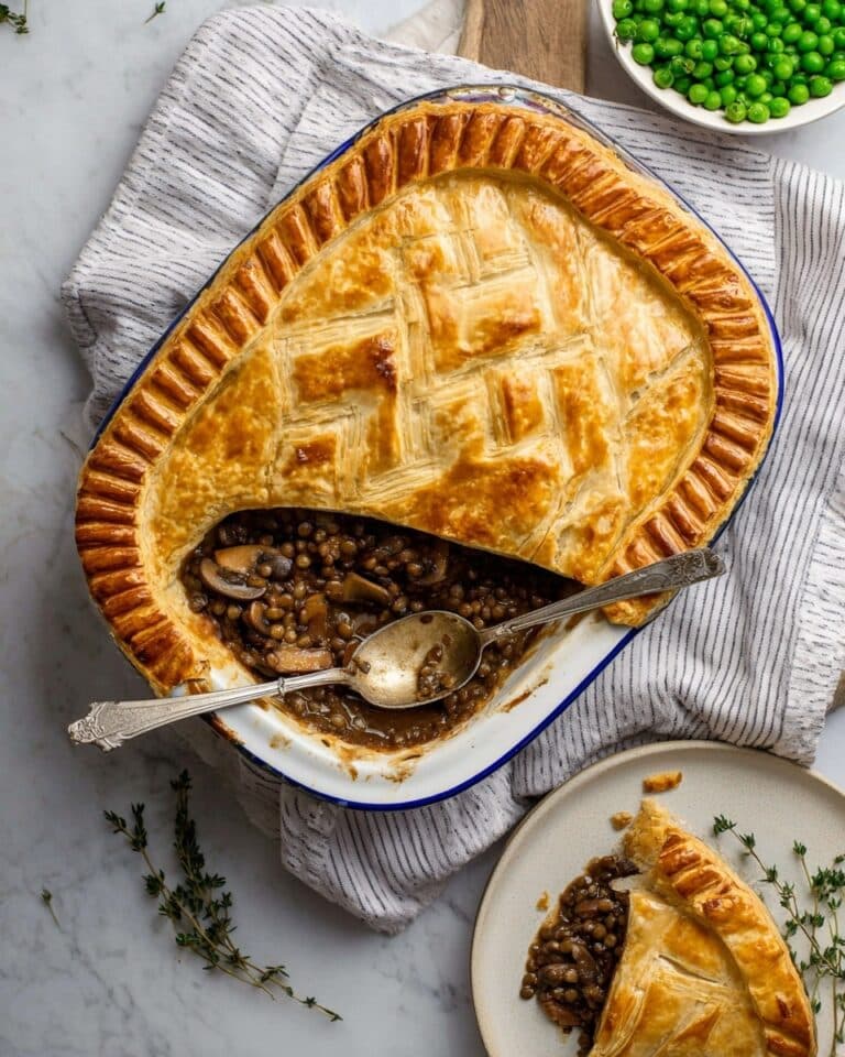 Vegan Mushroom Pie with Ale & Lentils Recipe