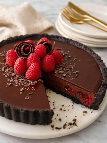 Chocolate Ganache Tart with Raspberries Recipe