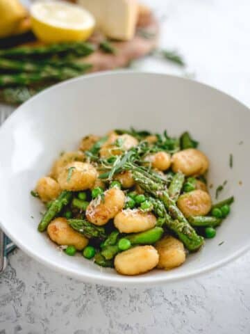 Crispy Gnocchi with Peas, Asparagus, and Lemon Recipe