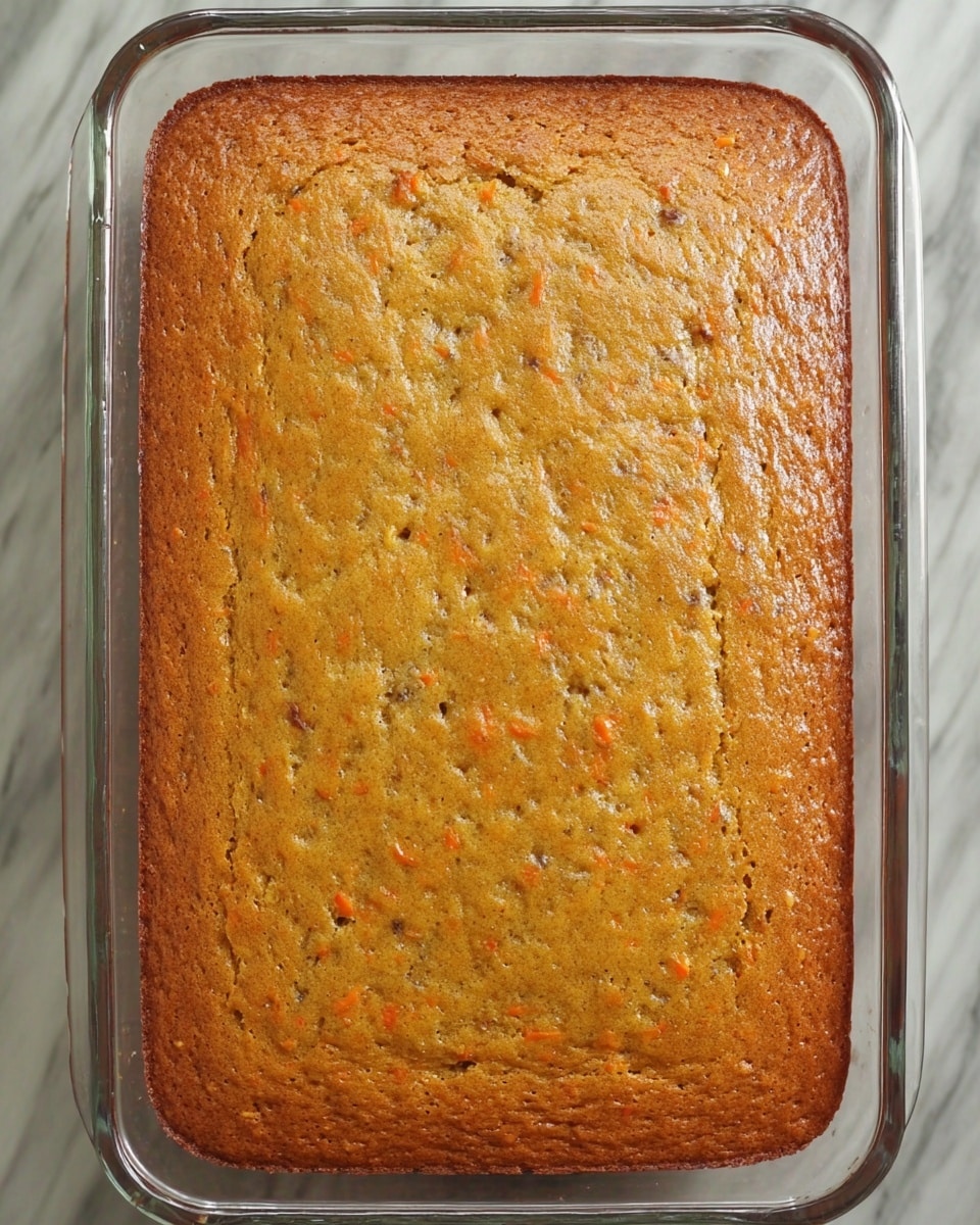 Three square pieces of carrot cake are placed in a row on a long white plate, all on a white marbled surface. Each cake has a thick, brown-orange bottom layer with visible small bits inside, topped with a layer of white creamy frosting piped in star-shaped dollops covering the surface completely. On top of each frosting layer, there is a small decoration shaped like a carrot, colored orange with a tiny green leafy tip. The cakes are evenly spaced and neatly arranged, showing a clean and simple presentation. Photo taken with an iphone --ar 4:5 --v 7