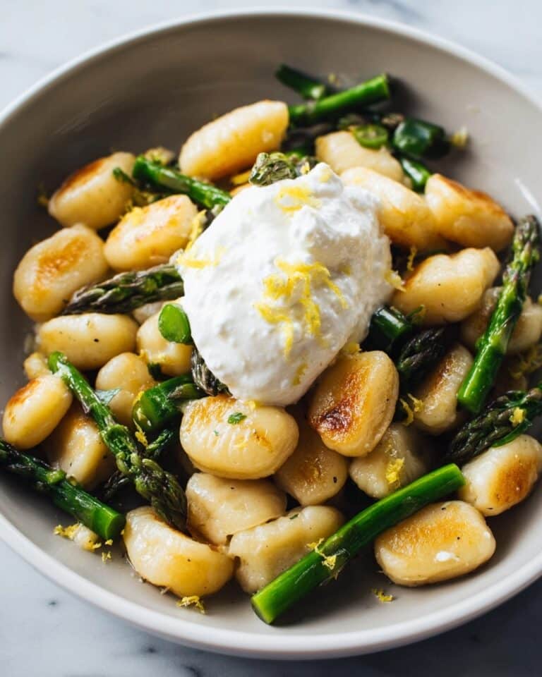 Crispy Gnocchi with Asparagus and Lemon Ricotta Recipe
