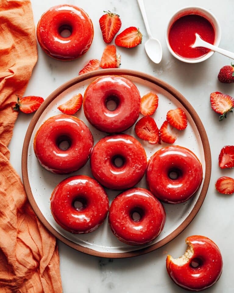 Easy Baked Vegan Strawberry Donuts with Glaze Recipe