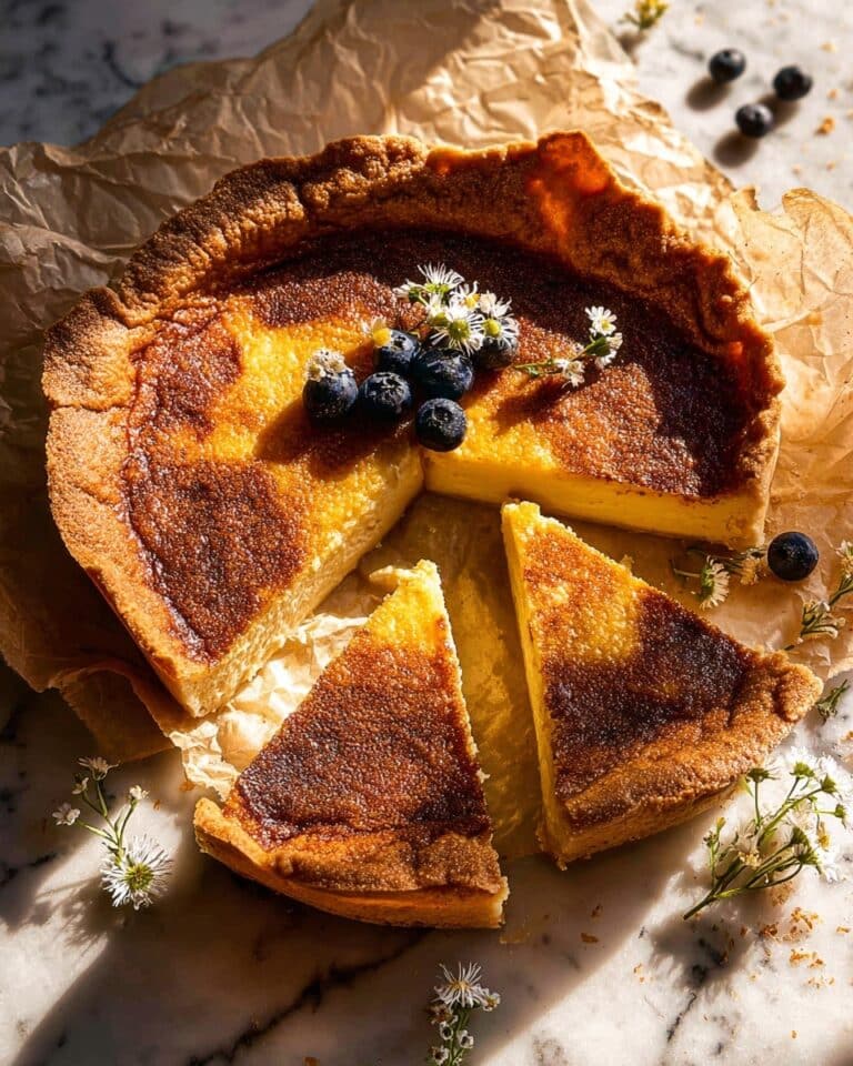 Custardy Burnt Basque Blueberry Cheesecake Recipe