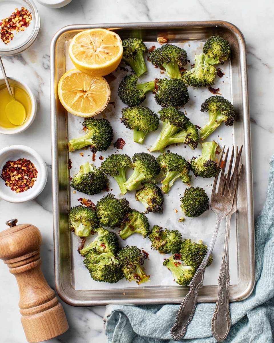 Garlic Roasted Broccoli with Red Pepper Flakes - Flavorful & Easy