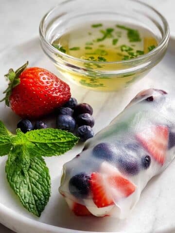 Fresh Fruit Spring Rolls with Honey-Mint Dipping Sauce Recipe
