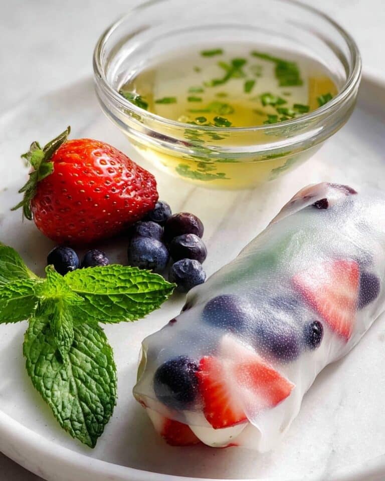 Fresh Fruit Spring Rolls with Honey-Mint Dipping Sauce Recipe