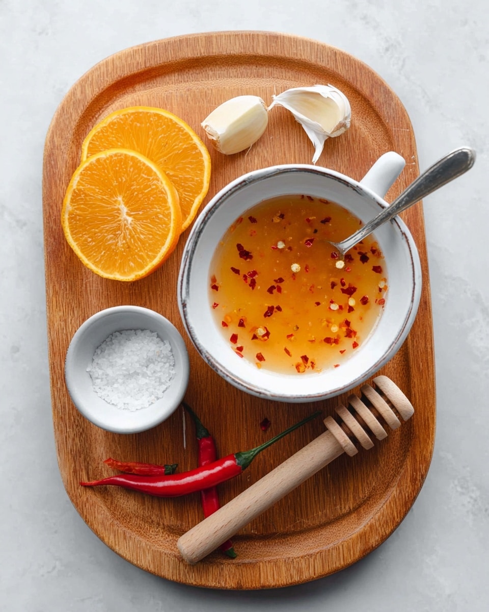 A clear glass bowl sits on a white marbled surface, filled with a single layer of crushed red chili flakes. The flakes show a mix of deep reddish-brown and bright yellow pieces, creating a textured, uneven surface within the bowl. The bowl is centered in the image, showcasing the rich color contrast of the chili flakes against the clear glass and white marbled background. Photo taken with an iphone --ar 4:5 --v 7