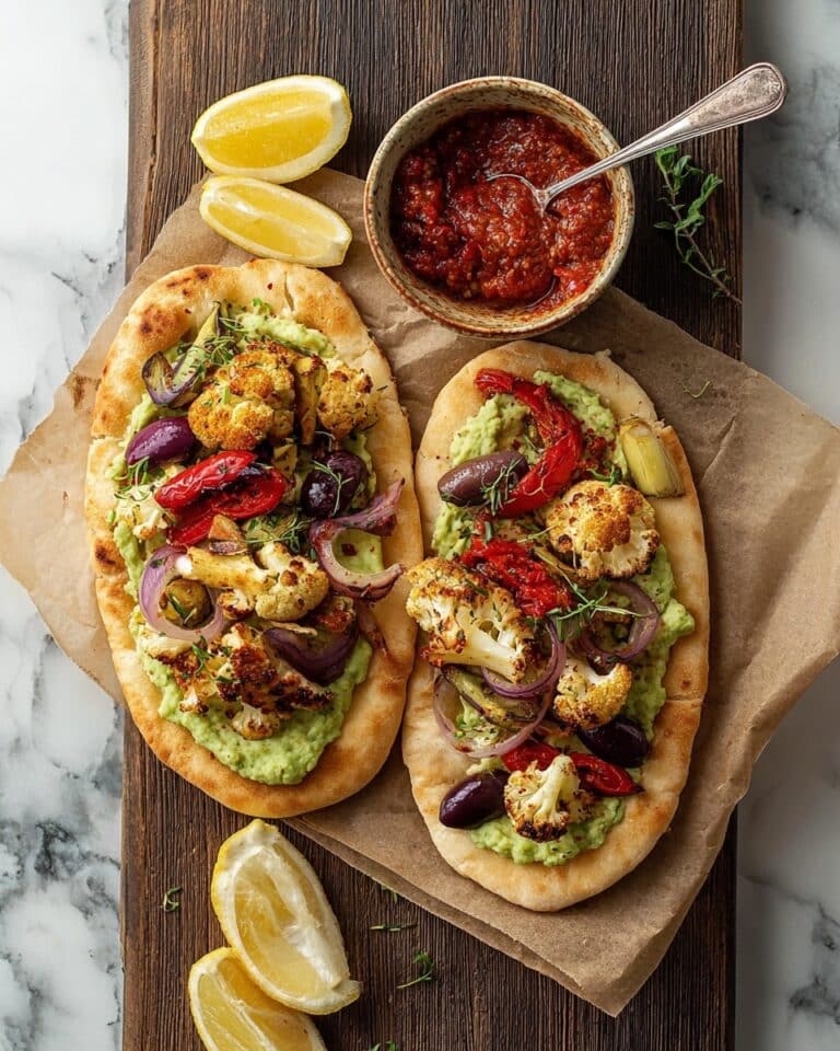 Roasted Cauliflower Wraps with Green Hummus and Fried Feta Recipe