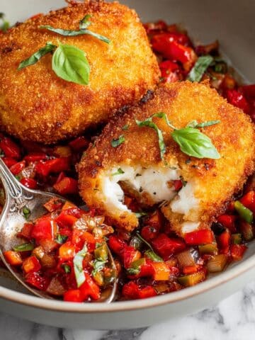 Crispy Fried Feta with Blistered Tomato Relish Recipe