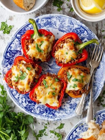 Stuffed Peppers with Rice and Cheddar-Monterey Jack Cheese Recipe