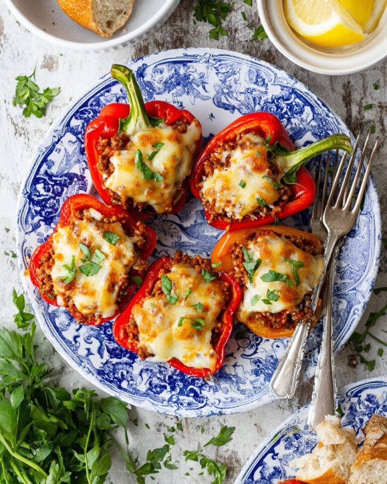 Stuffed Peppers with Rice and Cheddar-Monterey Jack Cheese Recipe