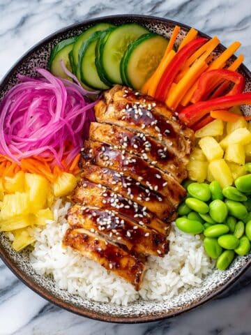 Teriyaki Chicken Poke Bowls Recipe