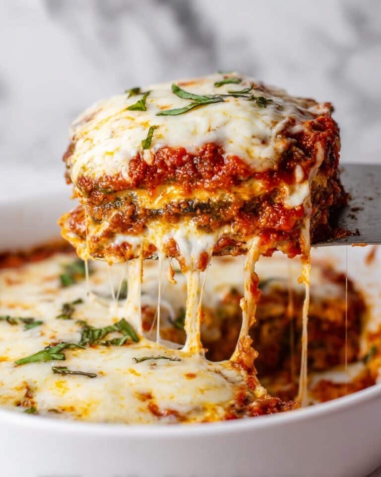 Baked Eggplant Casserole with Marinara and Mozzarella Recipe