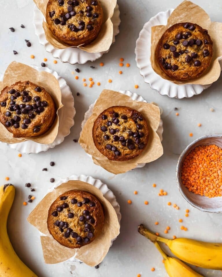 Banana Lentil Muffins with Chocolate Chips Recipe