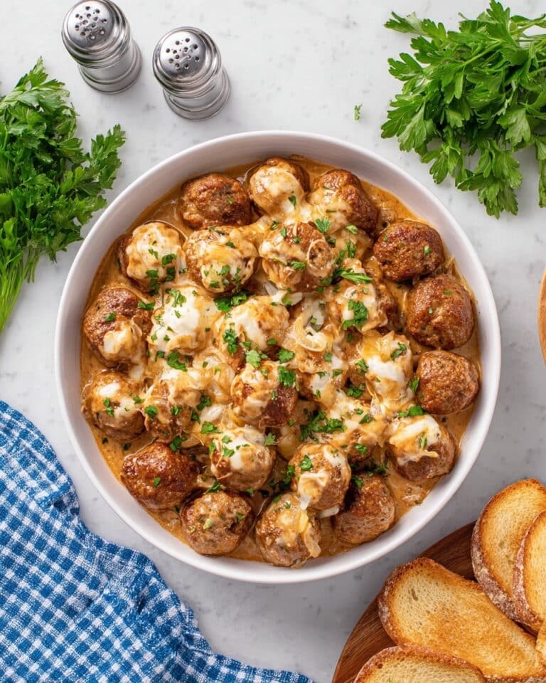 Slow Cooker French Onion Meatballs Recipe