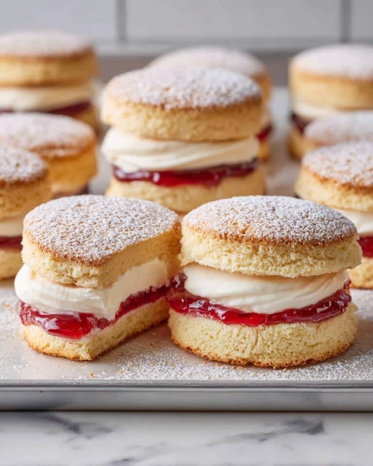 Raspberry Jam Sandwich Sponge Kisses with Mascarpone Chantilly Cream Recipe