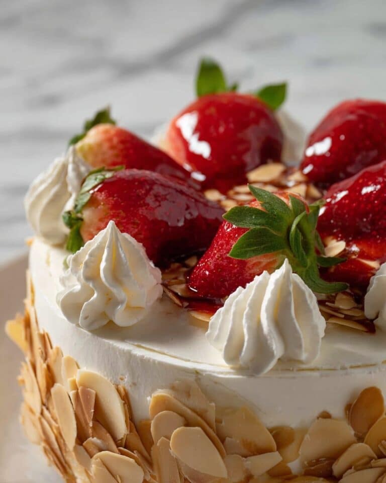 Italian Rum Cake with Chocolate Pastry Cream and Toasted Almond Garnish Recipe