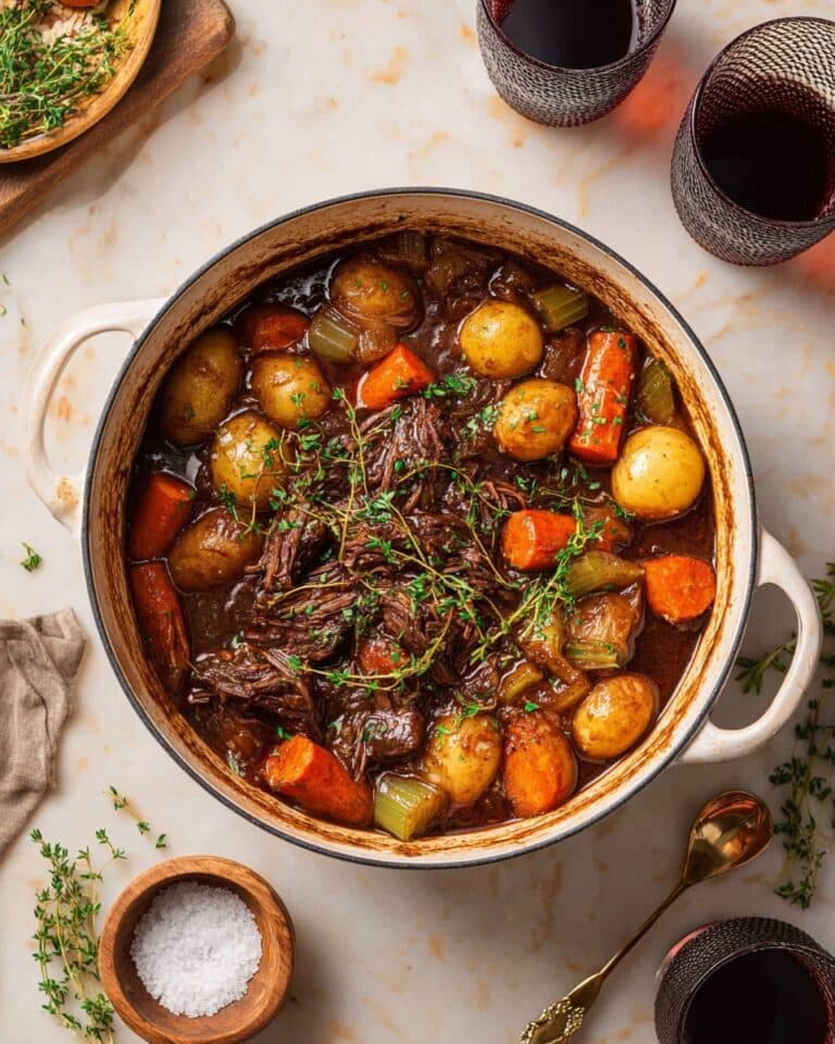 Red Wine Dutch Oven Pot Roast with Vegetables Recipe