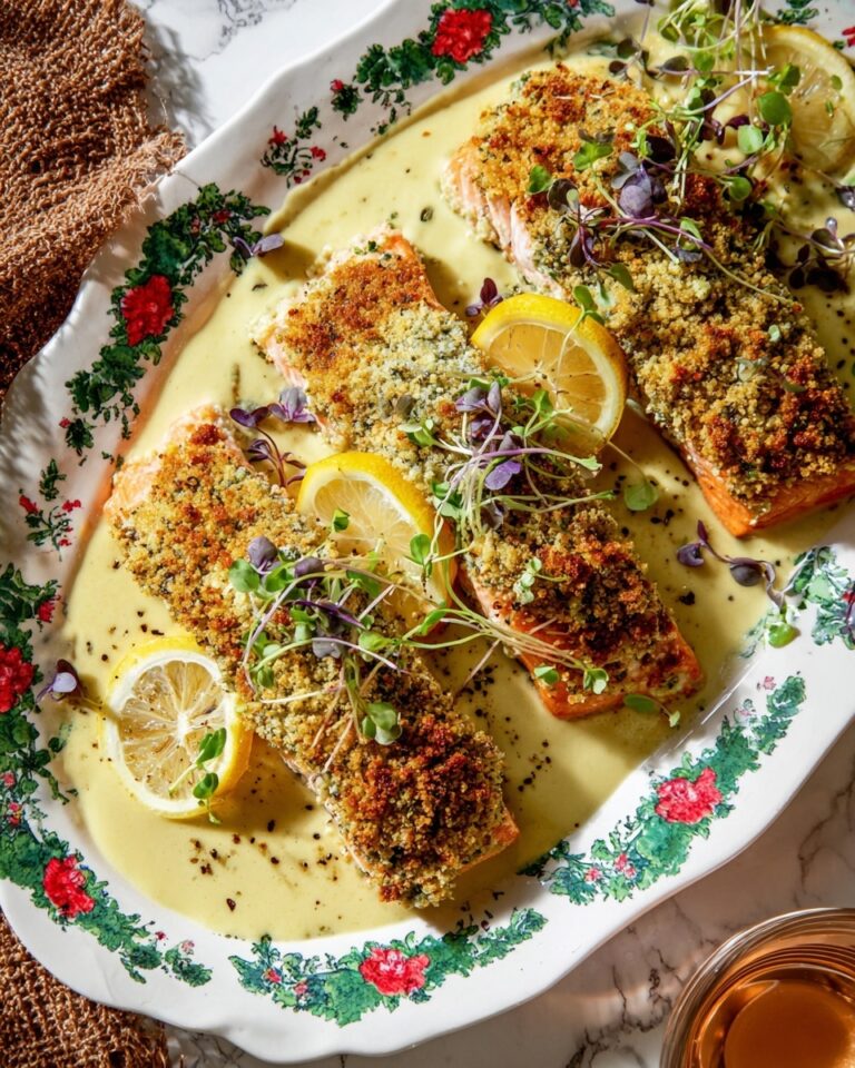 Panko Crusted Salmon with Creamy Dill Sauce Recipe