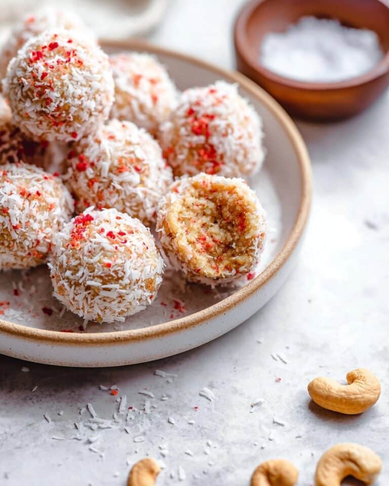 Strawberries and Cream Energy Balls Recipe
