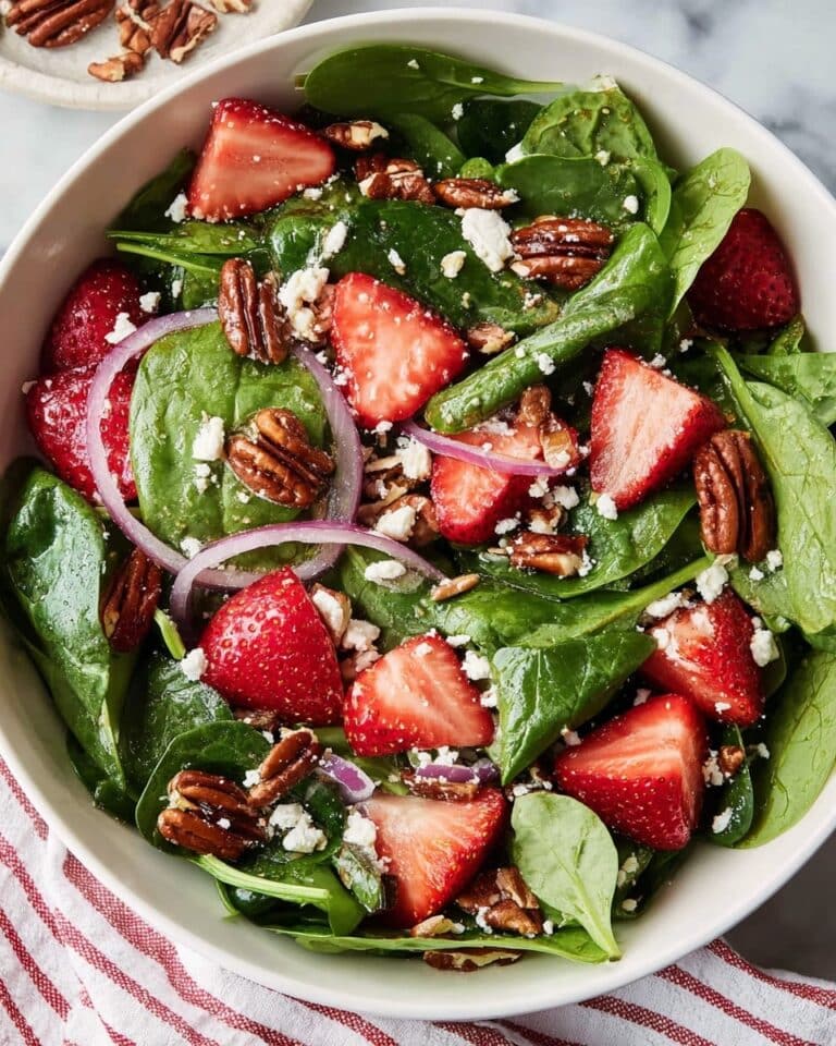 Strawberry Spinach Salad with Poppy Seed Dressing and Toasted Pecans Recipe