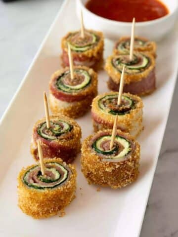Baked Zucchini Prosciutto and Cheese Roll-ups Recipe