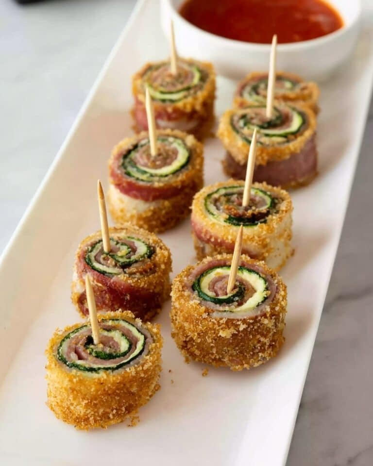 Baked Zucchini Prosciutto and Cheese Roll-ups Recipe