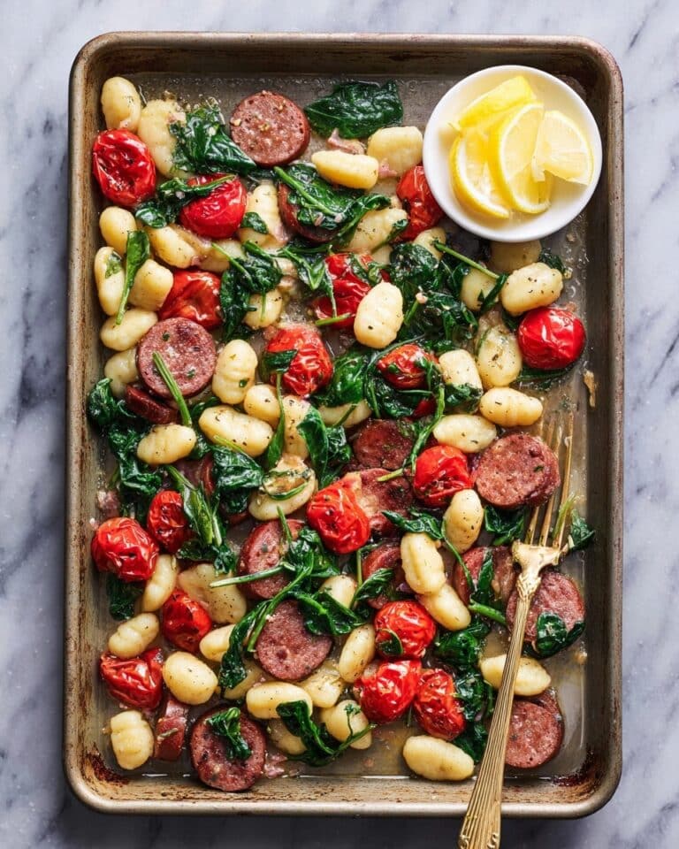 Sheet Pan Gnocchi and Sausage with Cherry Tomatoes and Herb Dressing Recipe