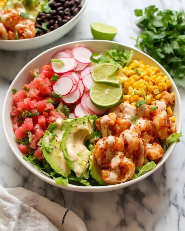 Shrimp Burrito Bowl with Cilantro Lime Coconut Rice and Spicy Sriracha Sauce Recipe