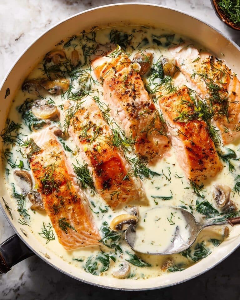 Garlic Butter Baked Salmon in Lemony Parmesan Cream Recipe
