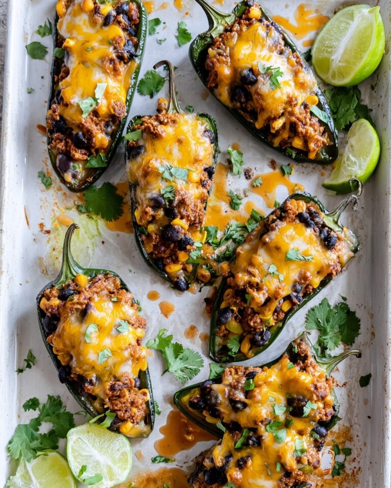 Stuffed Poblano Peppers with Ground Beef, Rice, and Cheese Recipe