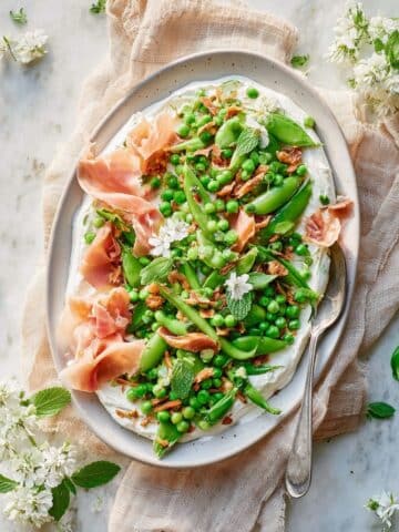 Peas with Prosciutto and Ricotta Recipe