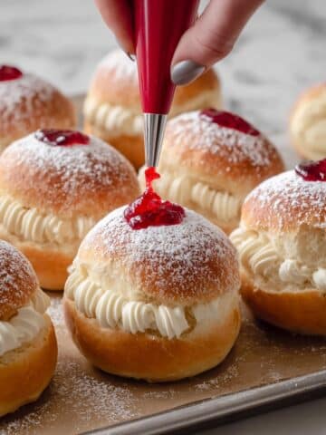 Soft Cream Buns Filled with Jam and Mascarpone Chantilly Recipe
