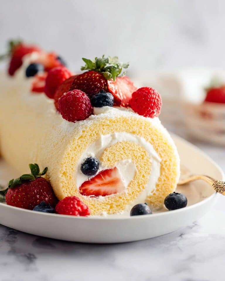 Vanilla Cake Roll with Cream Cheese Filling Recipe