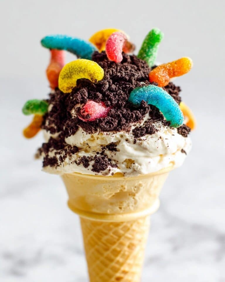 Dirt Worm Cake Cones Recipe