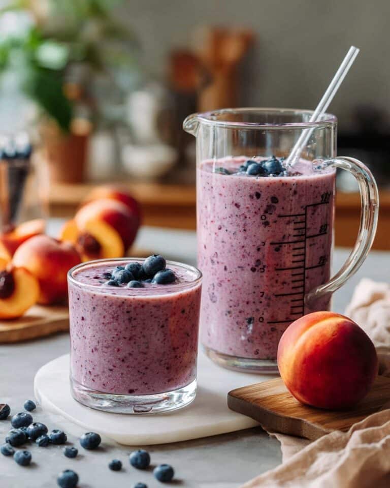Peach Blueberry Smoothie (3 Ingredients) Recipe
